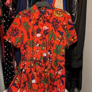 Kate Spade Botanical Garden tie-waist shirt dress, size small